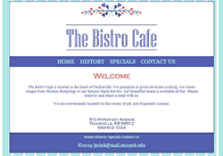 Fictional Bistro Cafe Home Page