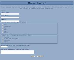 Music Survey Homepage